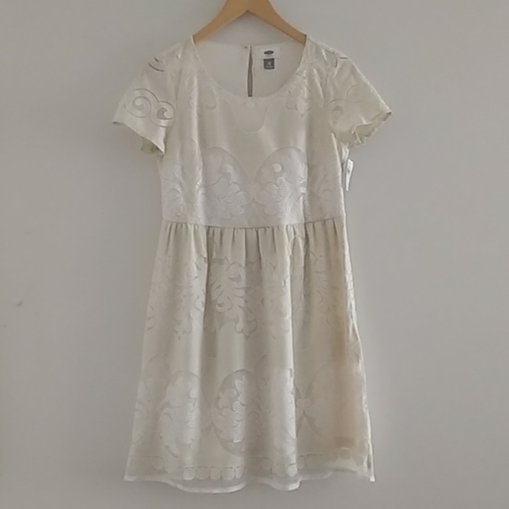 NWT Old Navy Cream Lace Crochet Babydoll Dress